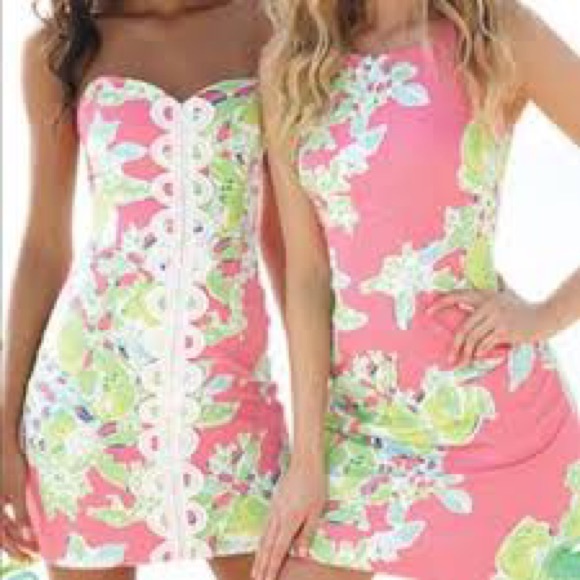 EUC Lilly Pulitzer Angela Strapless Dress Size 2 - Picture 1 of 2